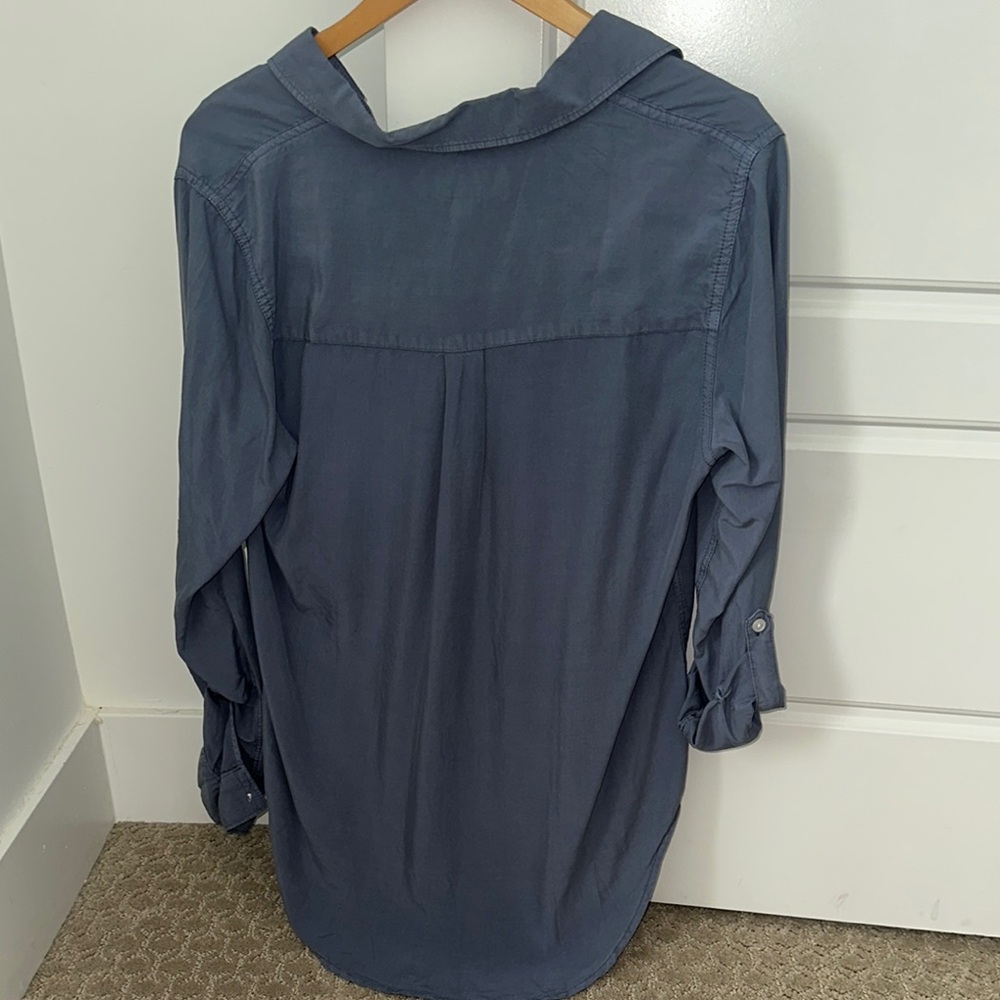 Women’s Blue Button Up Shirt - Picture 3 of 3